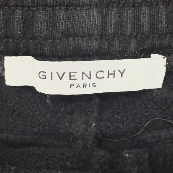 GIVENCHY Original Paris Men's Distressed Black Cotton Sweat Shorts - Size Large - Picture 3 of 7